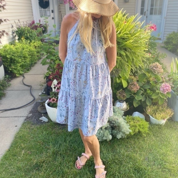 A New Day Tiered Light Blue Dress - Picture 2 of 11